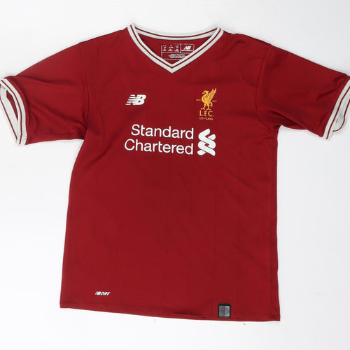 Liverpool FC Boys Red  Polyester Basic T-Shirt Size 6 Years V-Neck