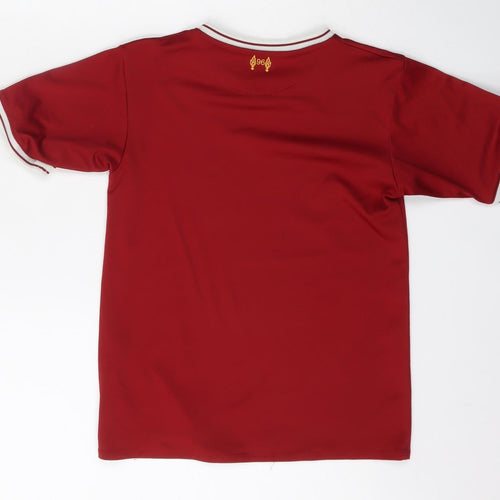 Liverpool FC Boys Red  Polyester Basic T-Shirt Size 6 Years V-Neck