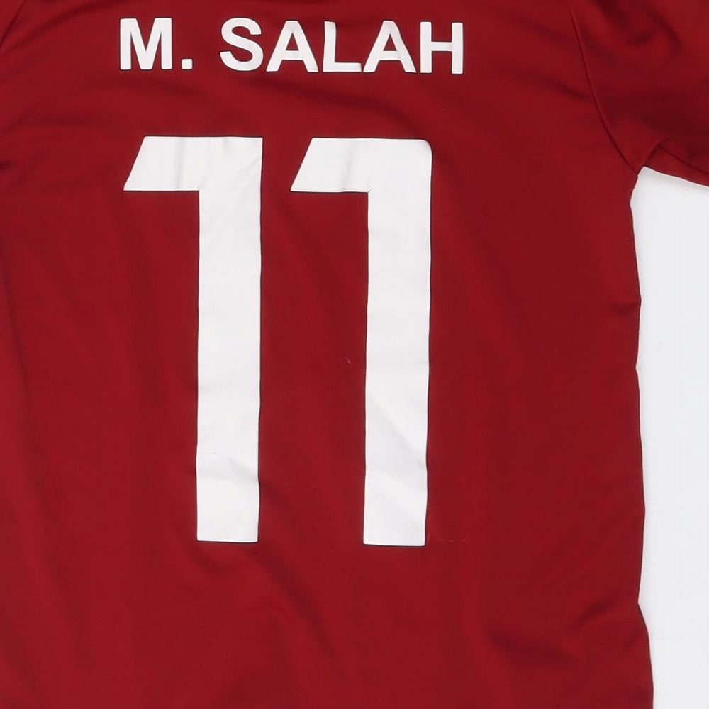 Liverpool FC Boys Red  Polyester Basic T-Shirt Size 6 Years Round Neck  - Salah 11