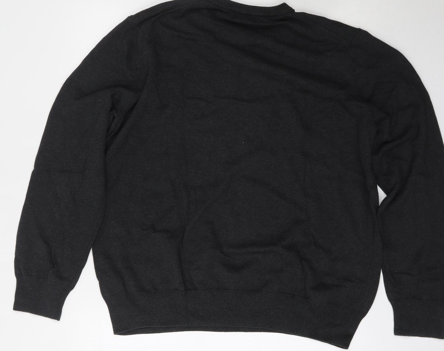 Marks and Spencer Mens Grey Round Neck  Cotton Pullover Jumper Size XL