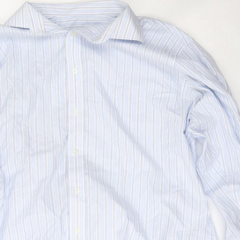 DS Mens Multicoloured Striped Cotton  Dress Shirt Size 16.5 Collared