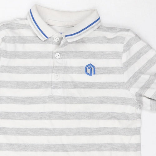 F&F Boys Multicoloured Striped Cotton Basic Polo Size 8 Years Collared