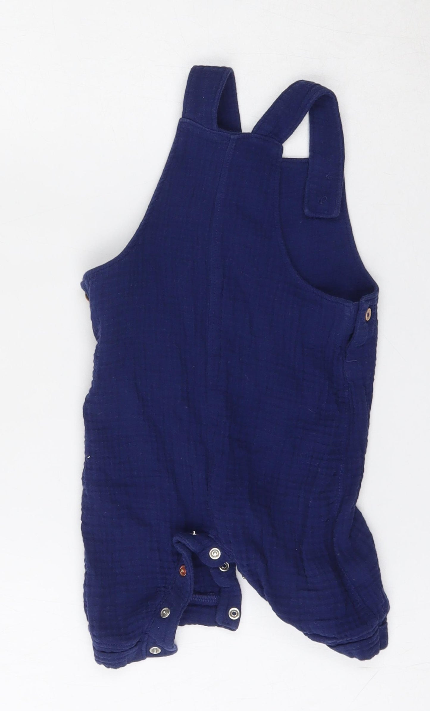 Tesco Girls Blue  Cotton Dungaree One-Piece Size 6-9 Months