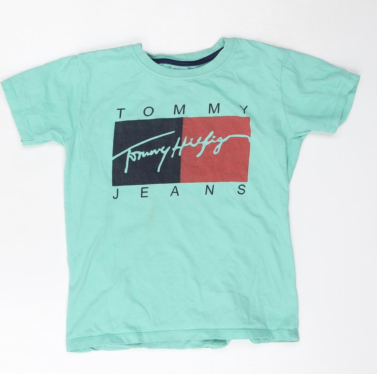 Tommy Hilfiger Boys Green   Basic T-Shirt Size 11 Years Round Neck  - Tommy Jeans