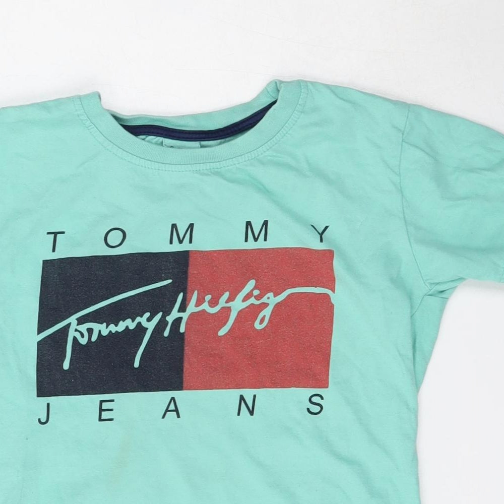 Tommy Hilfiger Boys Green   Basic T-Shirt Size 11 Years Round Neck  - Tommy Jeans