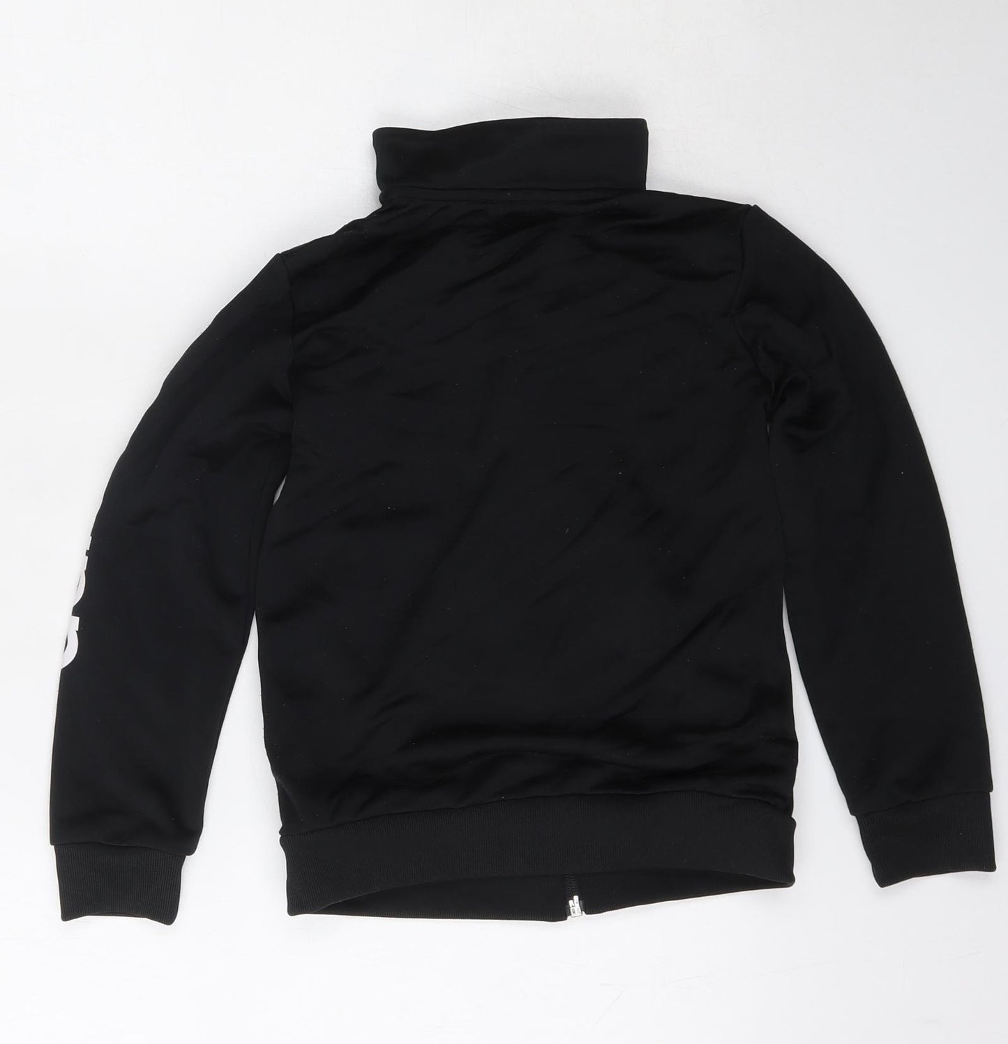 adidas Boys Black  Polyester Full Zip Sweatshirt Size 7-8 Years