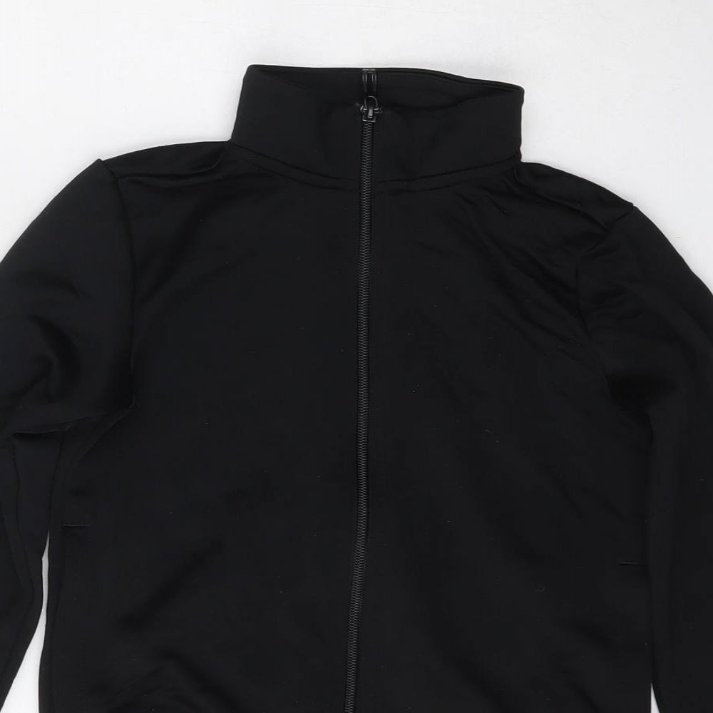 adidas Boys Black  Polyester Full Zip Sweatshirt Size 7-8 Years