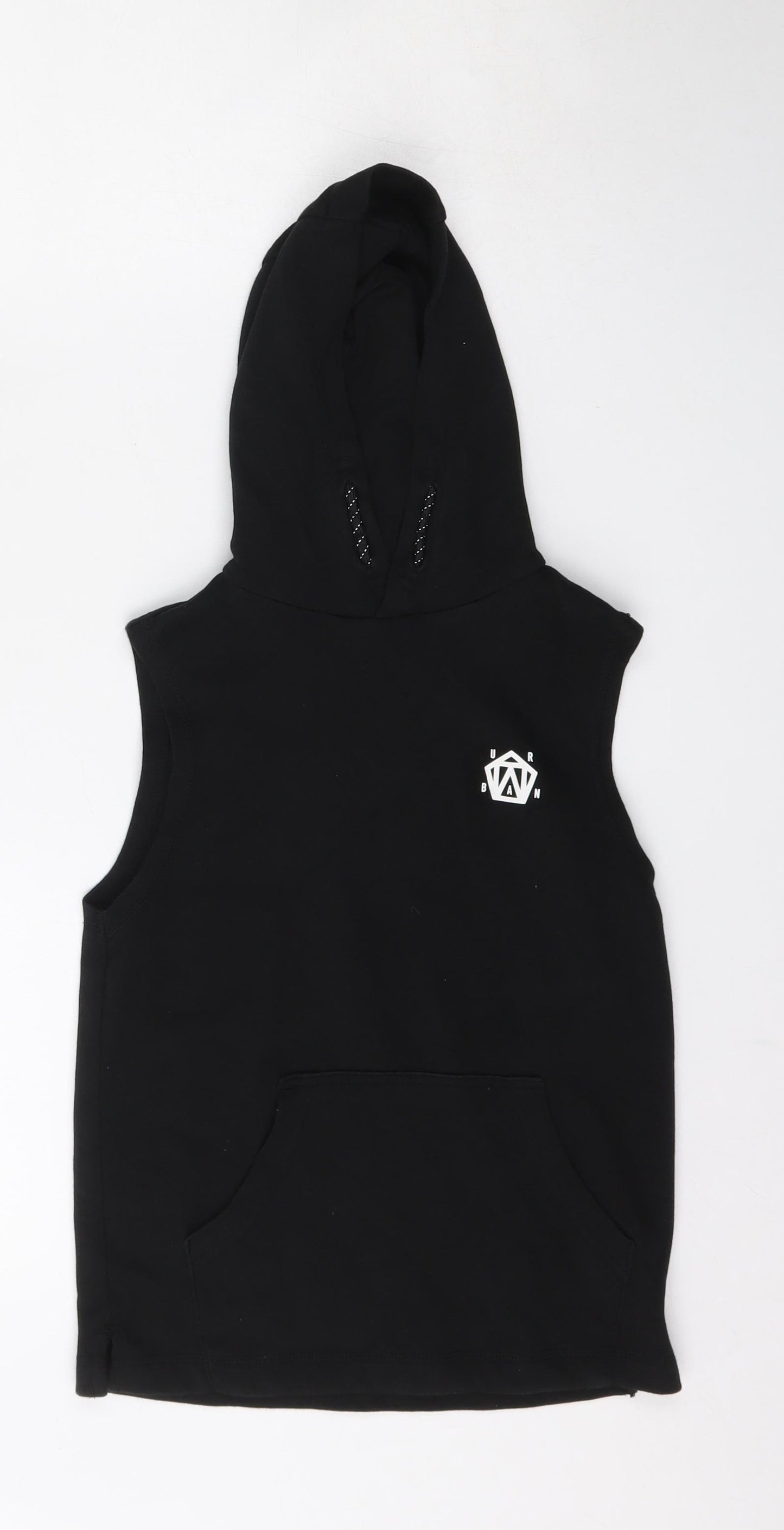 F&F Boys Black  Cotton Vest Hoodie Size 7-8 Years