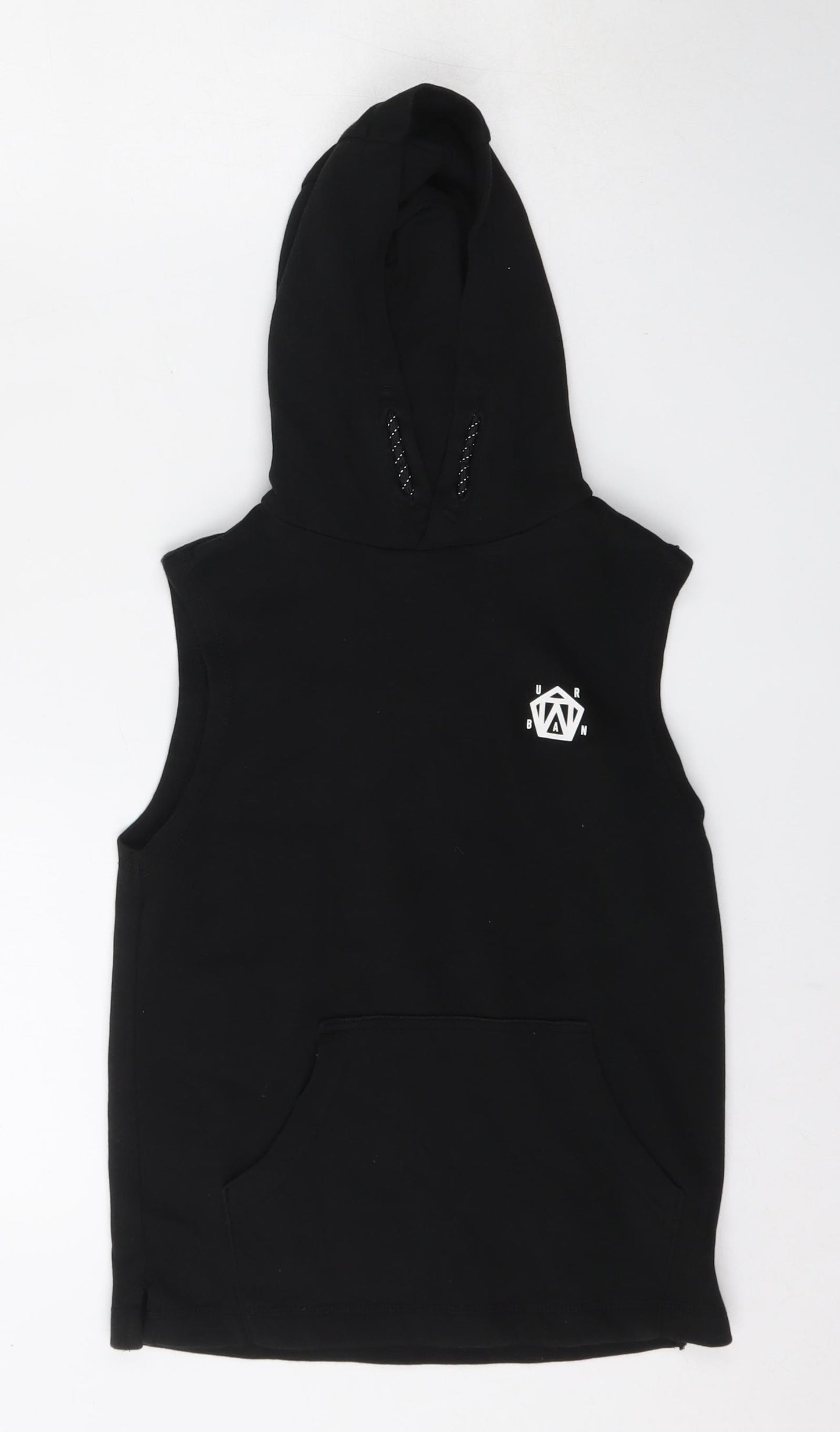 F&F Boys Black  Cotton Vest Hoodie Size 7-8 Years