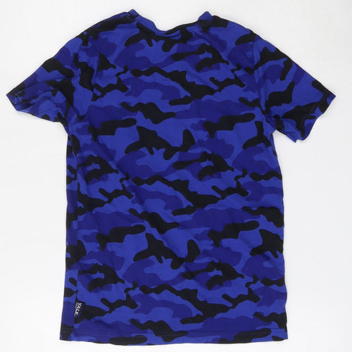 Yale Boys Blue Camouflage Cotton Basic T-Shirt Size 9-10 Years Round Neck  - Yale University