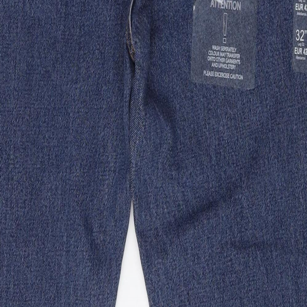 Dunnes Stores Womens Blue  Cotton Straight Jeans Size 32 L32 in Relaxed