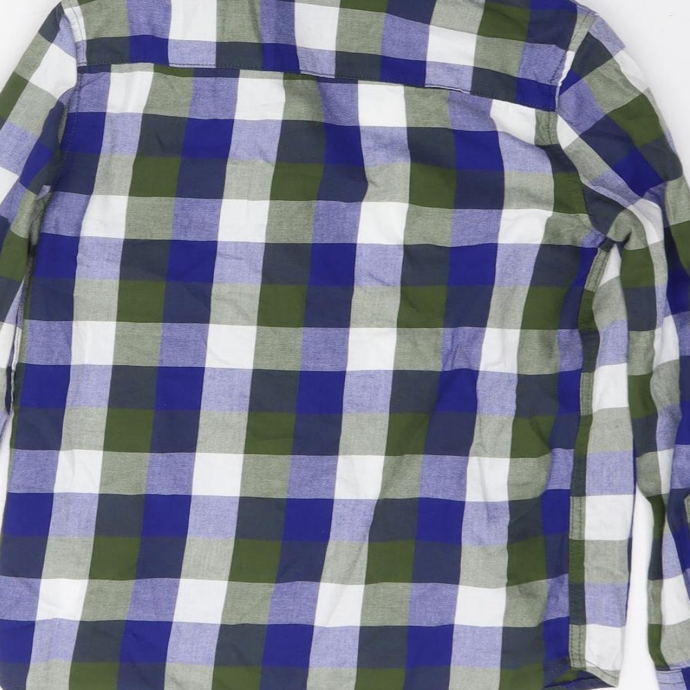 F&F Boys Multicoloured Check Cotton Basic Button-Up Size 8-9 Years Collared