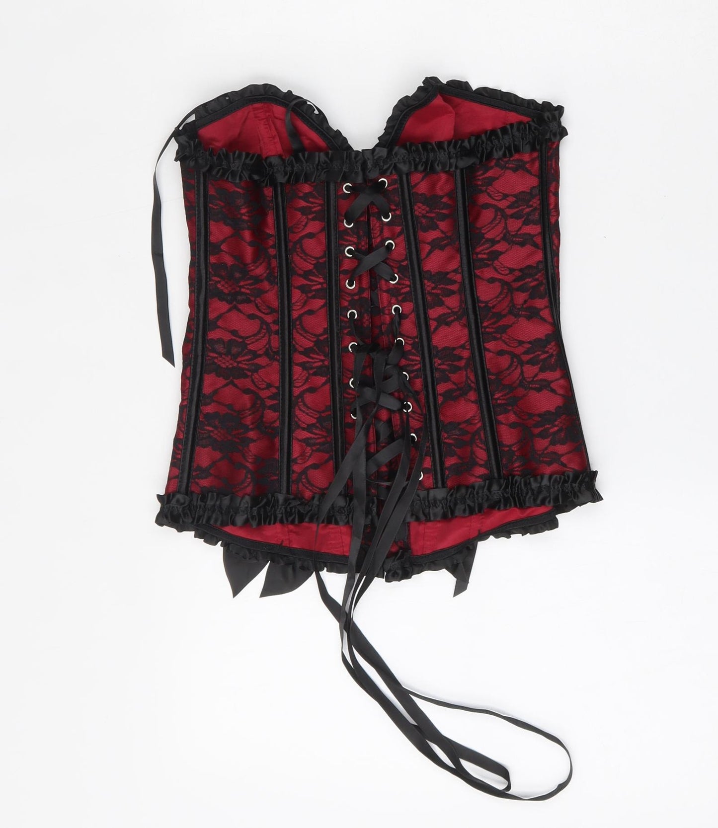 Preworn Womens Red Floral Polyester Basic Tank Size M Round Neck