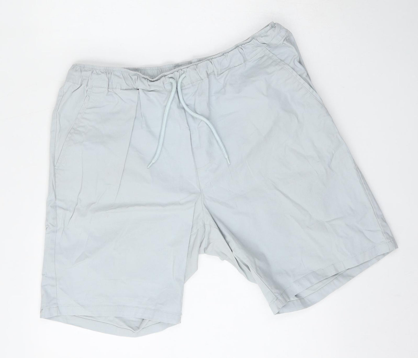 ASOS Mens Blue  Cotton Chino Shorts Size 2XL L9 in Regular Drawstring