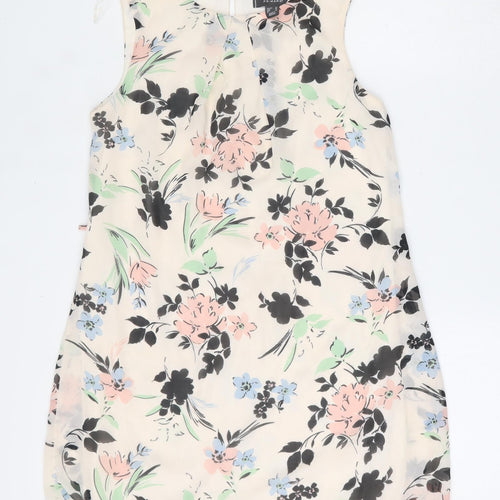 Primark Womens Multicoloured Floral Polyester Shift  Size 12  Boat Neck