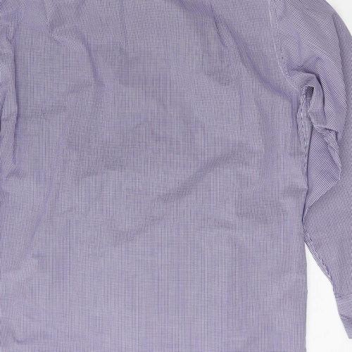 Marks and Spencer Mens Blue Check Cotton  Dress Shirt Size 15.5 Collared