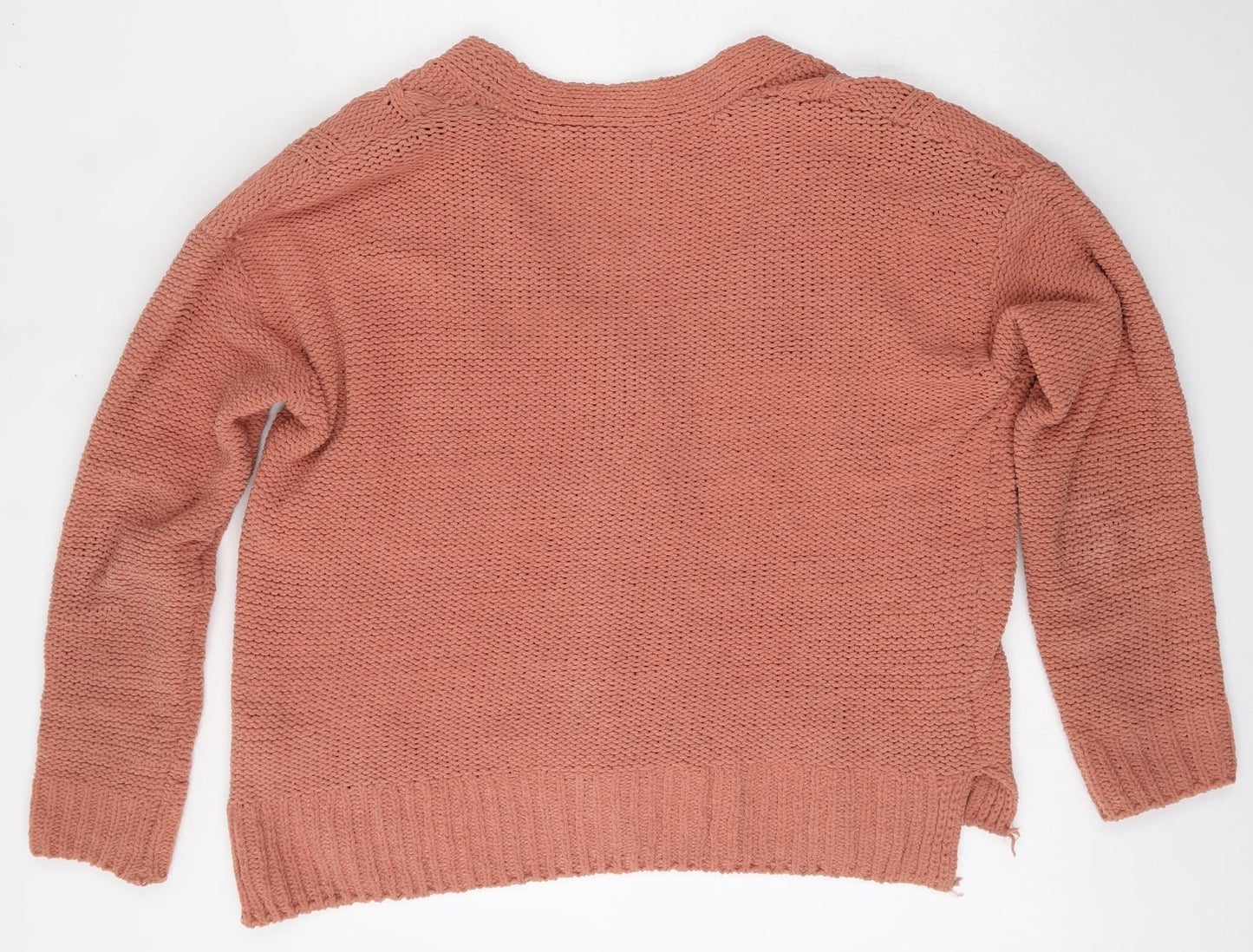 Primark Womens Red V-Neck  Polyester Cardigan Jumper Size L