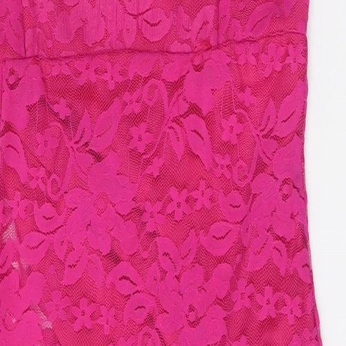 IX London Womens Pink Floral Polyester Pencil Dress  Size 12  V-Neck