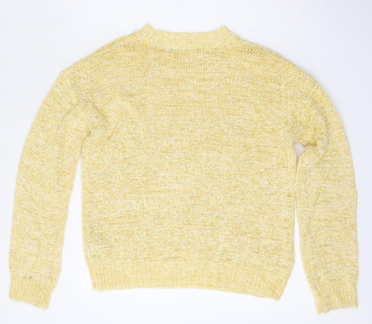 Marks and Spencer Womens Yellow Round Neck  Acrylic Pullover Jumper Size S