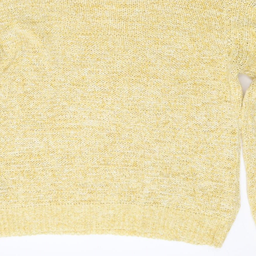 Marks and Spencer Womens Yellow Round Neck  Acrylic Pullover Jumper Size S