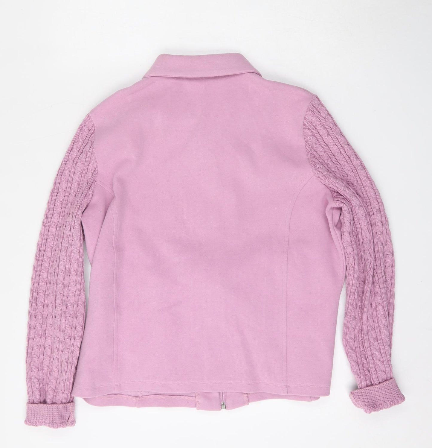 Marks and Spencer Womens Pink Collared  Cotton Full Zip Jumper Size 18