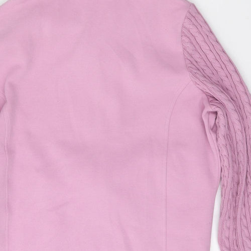 Marks and Spencer Womens Pink Collared  Cotton Full Zip Jumper Size 18