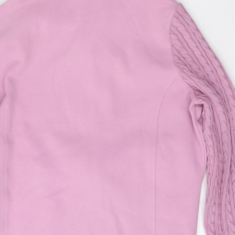 Marks and Spencer Womens Pink Collared  Cotton Full Zip Jumper Size 18