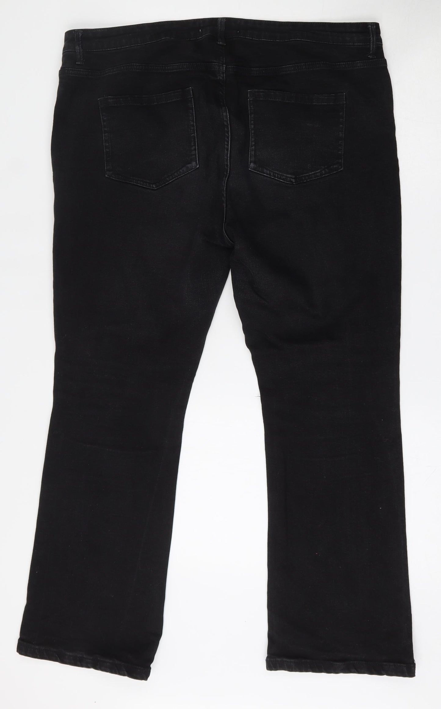 Aimee Womens Black  Cotton Bootcut Jeans Size 18 L28 in Regular Zip