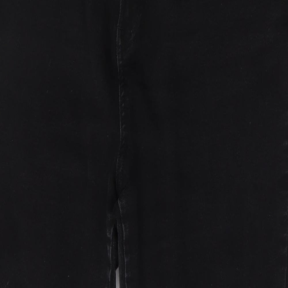 Aimee Womens Black  Cotton Bootcut Jeans Size 18 L28 in Regular Zip