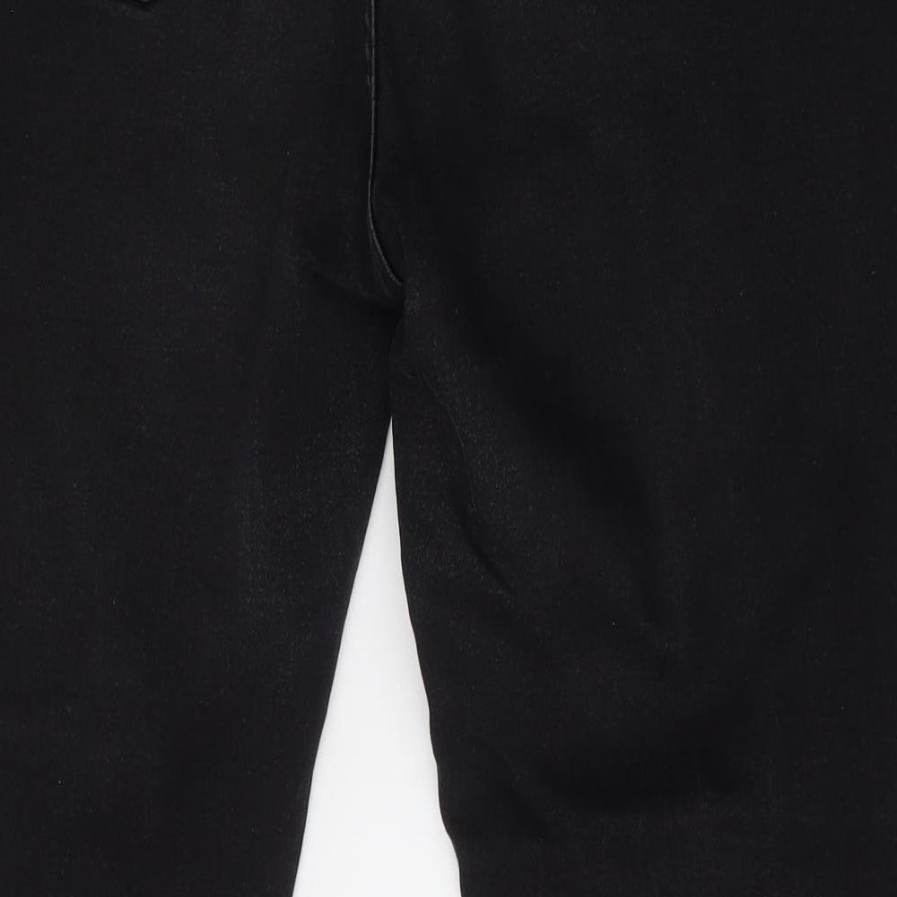 Aimee Womens Black  Cotton Bootcut Jeans Size 18 L28 in Regular Zip