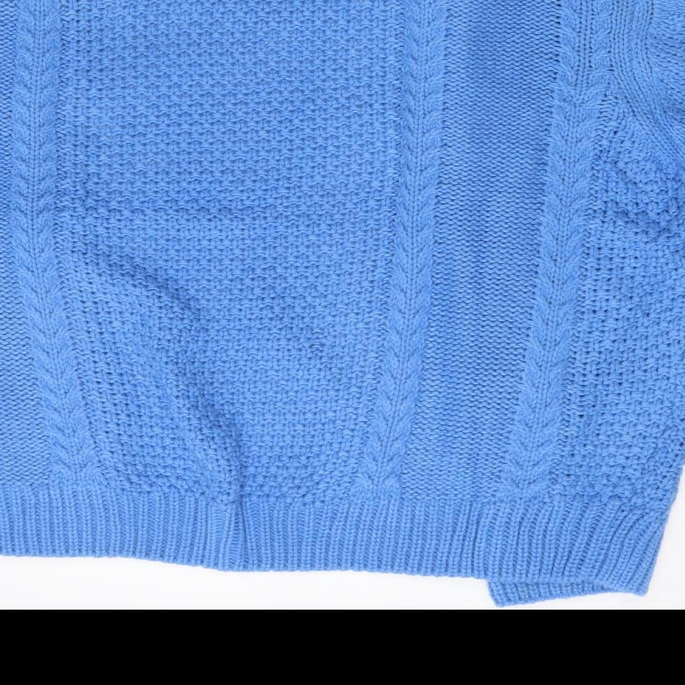 Daphnea Womens Blue V-Neck  Acrylic Cardigan Jumper Size M