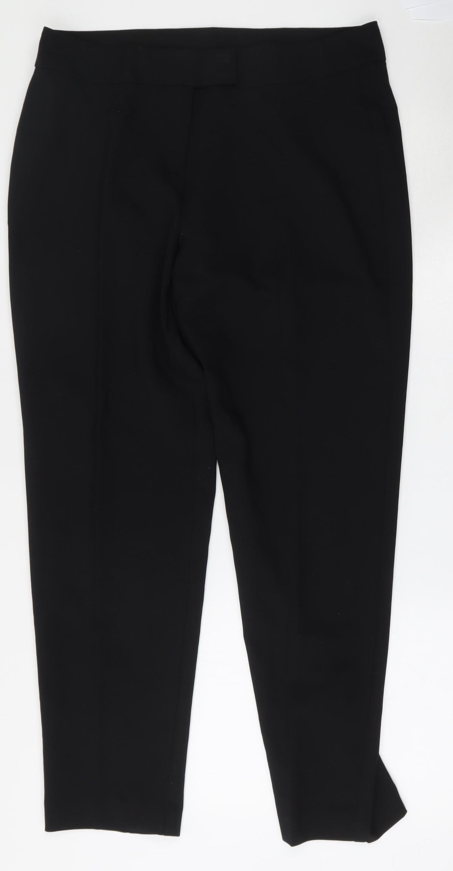 George Womens Black  Polyester Cropped Trousers Size 14 L29 in Regular Button