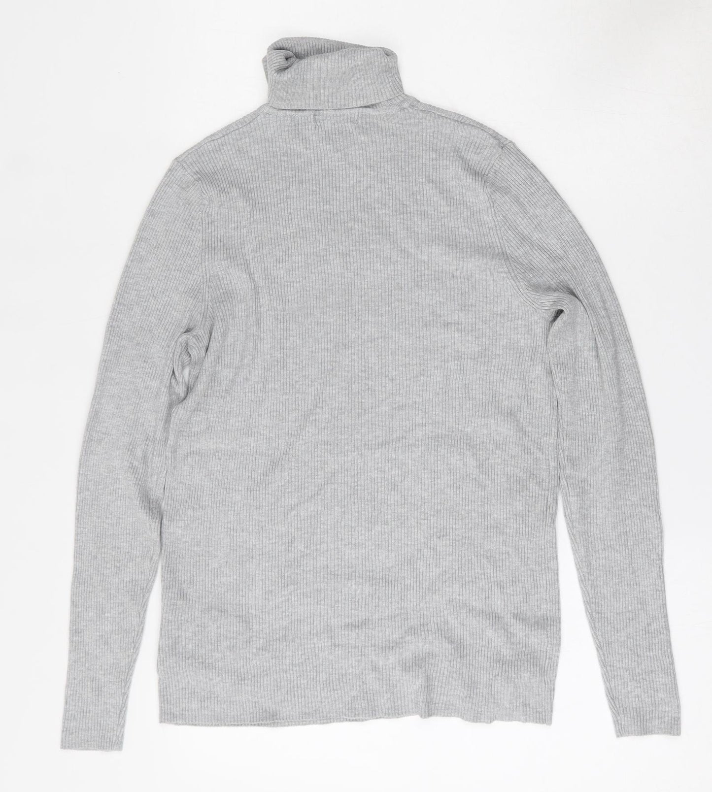 Marks and Spencer Womens Grey Roll Neck  Viscose Pullover Jumper Size 14