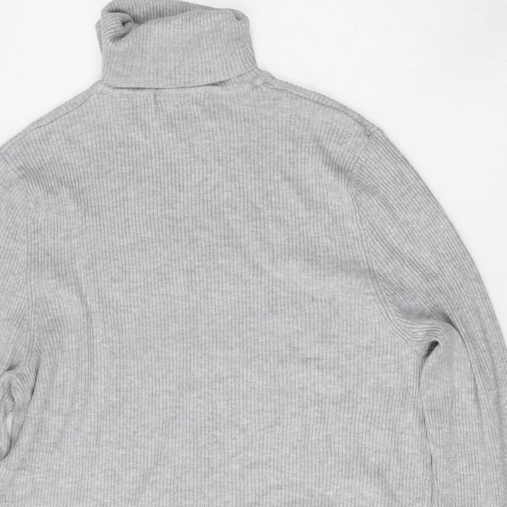 Marks and Spencer Womens Grey Roll Neck  Viscose Pullover Jumper Size 14