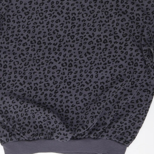 NEXT Girls Grey Animal Print Cotton Pullover Sweatshirt Size 8 Years