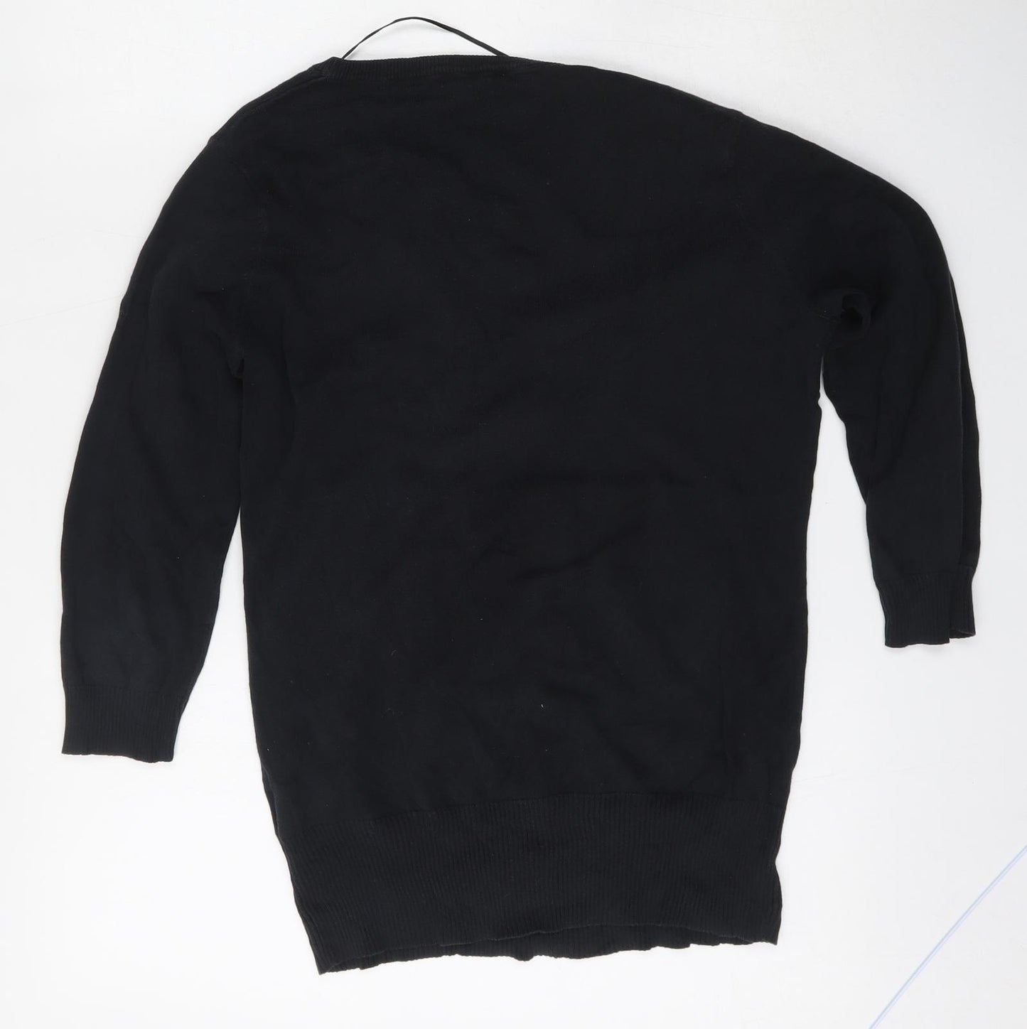 H&M Womens Black V-Neck  Cotton Cardigan Jumper Size M