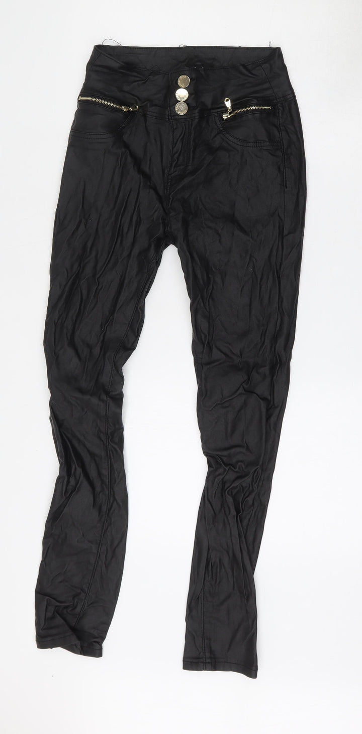Denim Club Womens Black  Polyamide Skinny Jeans Size 14 L27 in Regular Zip
