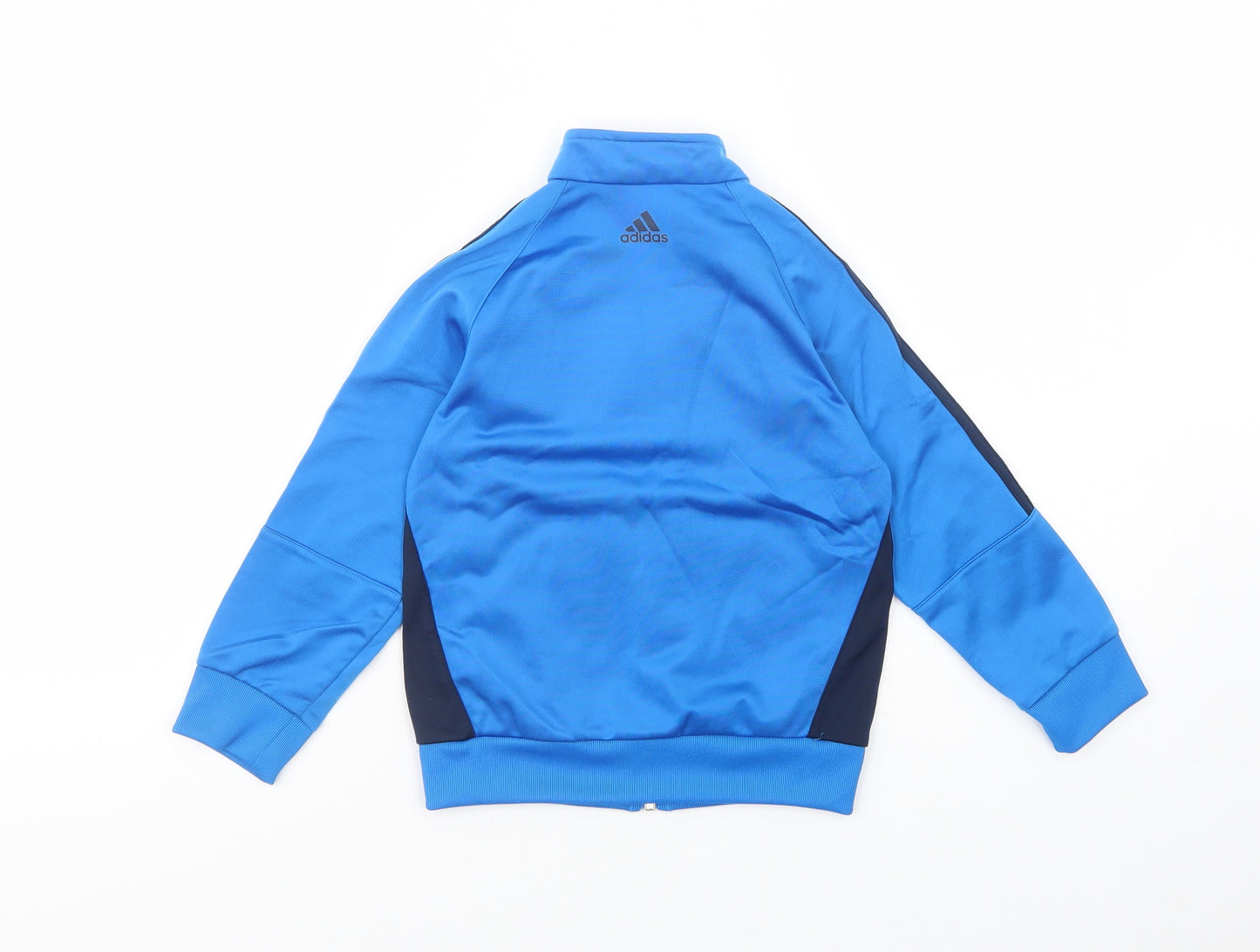 adidas Girls Blue  Polyester Full Zip Sweatshirt Size 5-6 Years  Zip