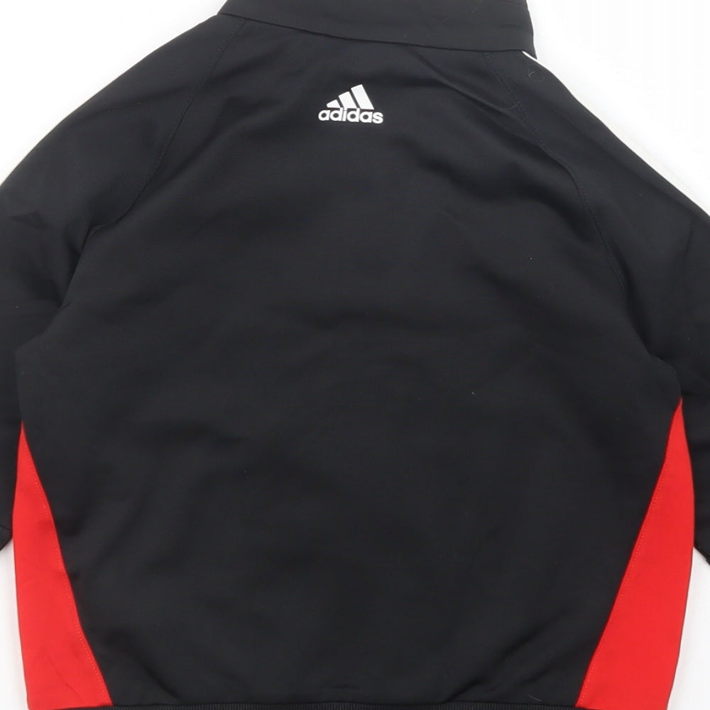 adidas Boys Black  Polyester Pullover Sweatshirt Size 5-6 Years  Zip