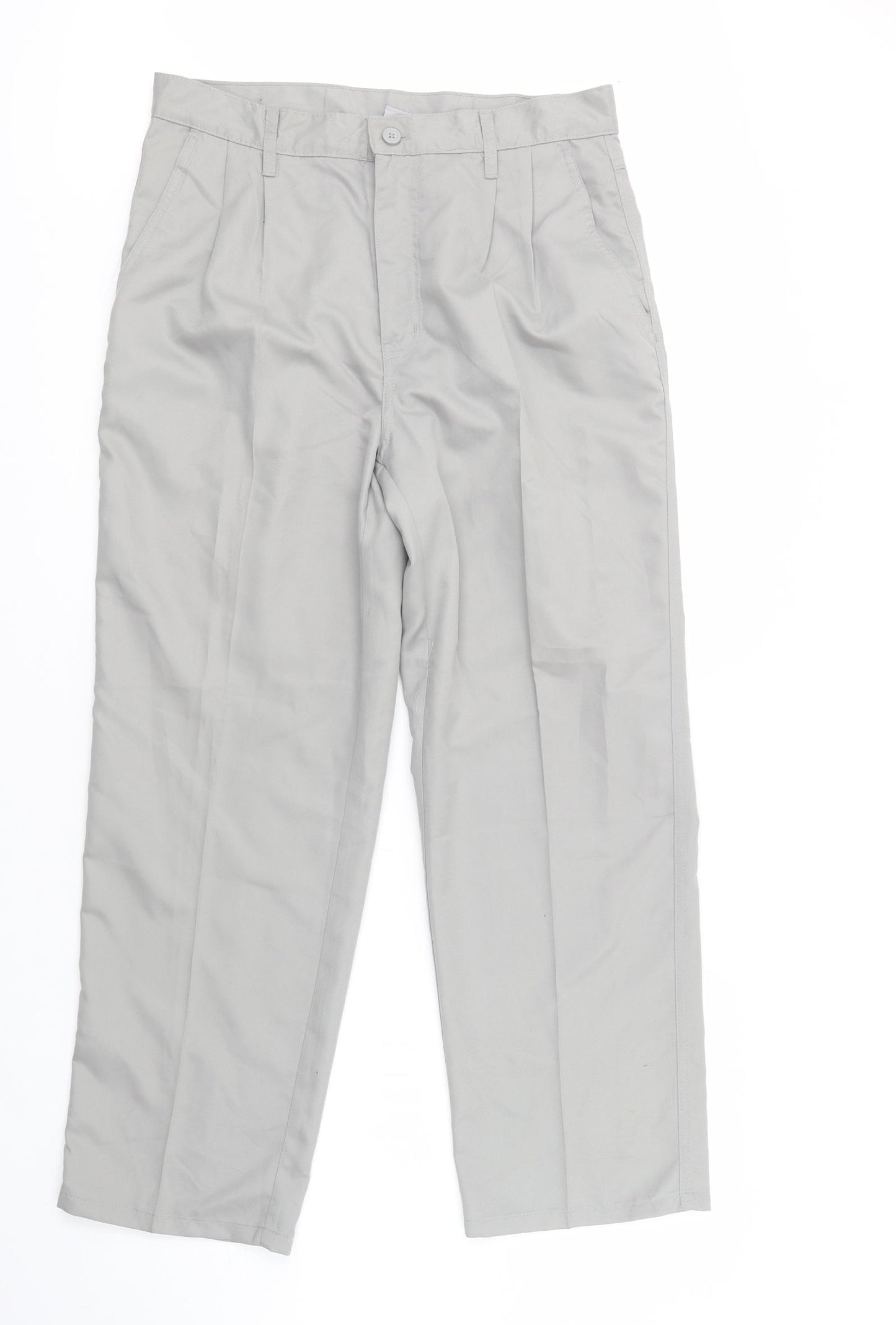 Dunlop Mens Grey  Polyester Chino Trousers Size 34 in L29 in Regular Button - Golf