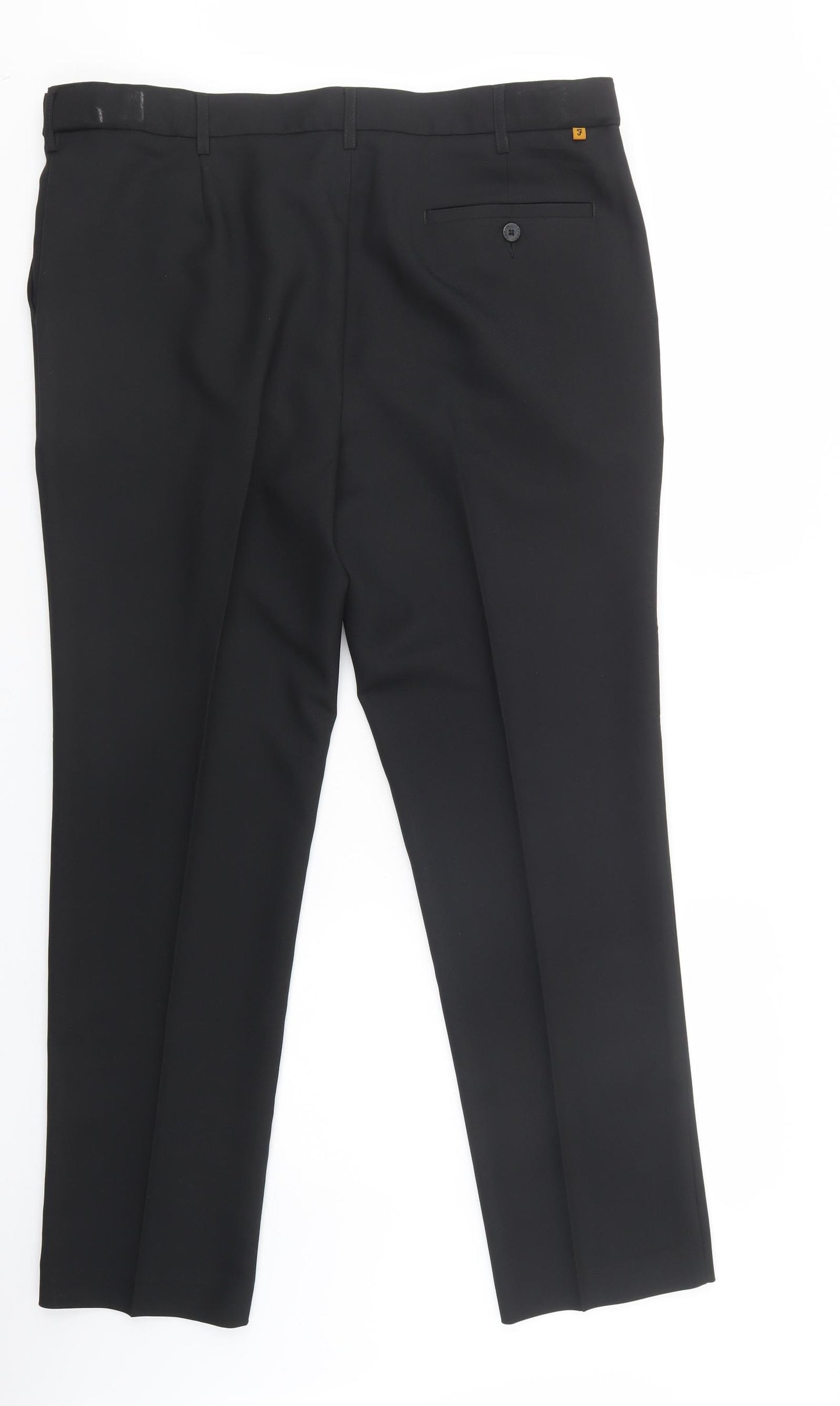 Farah Mens Black  Polyester Dress Pants Trousers Size 40 in L31 in Regular Button