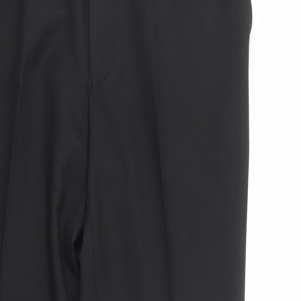 Farah Mens Black  Polyester Dress Pants Trousers Size 40 in L31 in Regular Button