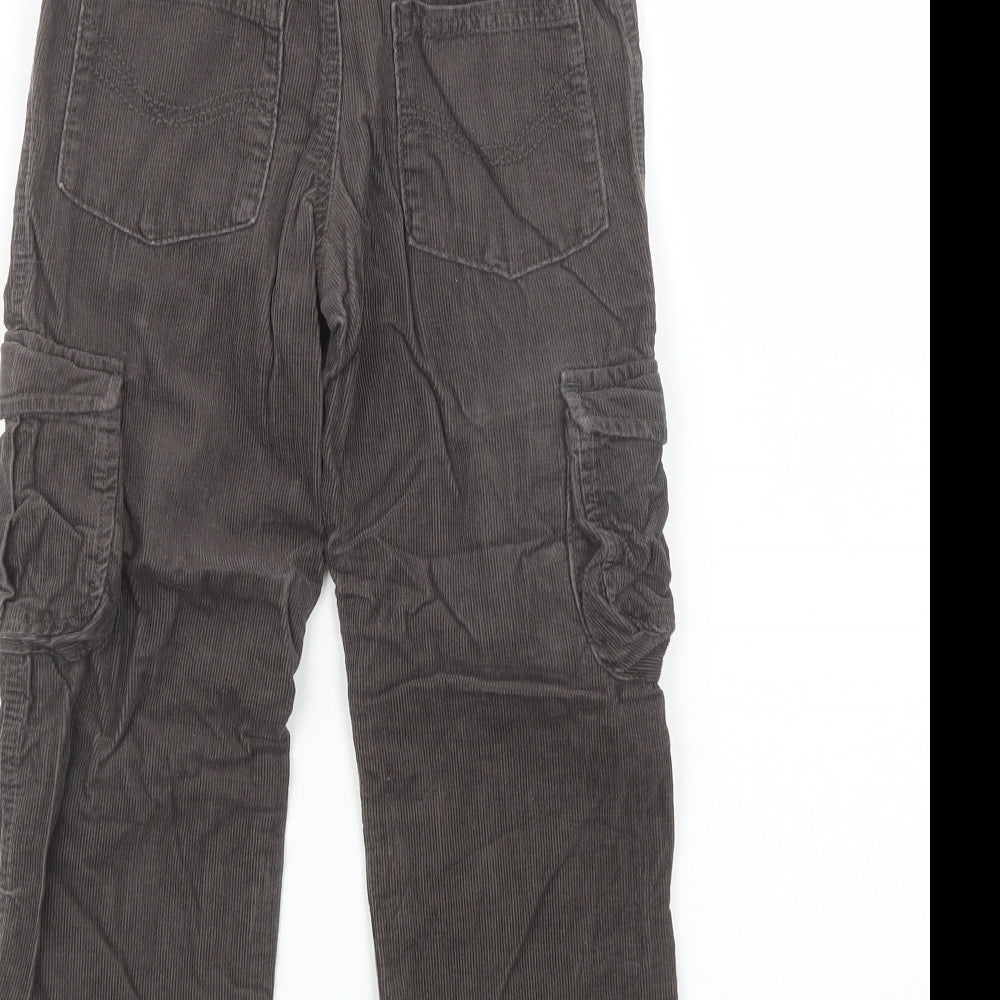Marks and Spencer Boys Brown  Cotton Cargo Trousers Size 5-6 Years  Regular Drawstring