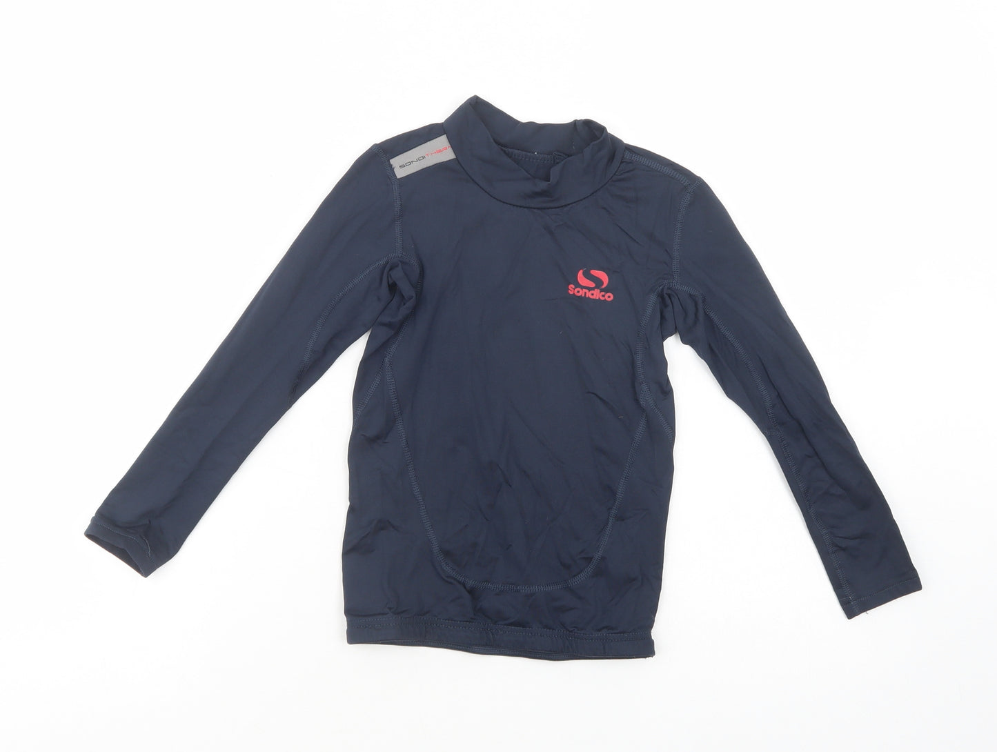 Sondico Boys Blue  Polyester Pullover T-Shirt Size 7-8 Years Mock Neck Pullover