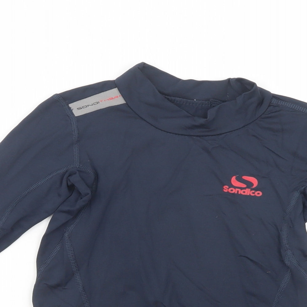 Sondico Boys Blue  Polyester Pullover T-Shirt Size 7-8 Years Mock Neck Pullover