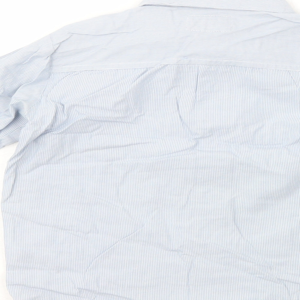 Mothercare Boys Blue Striped Cotton Basic Button-Up Size 6-7 Years Collared Button