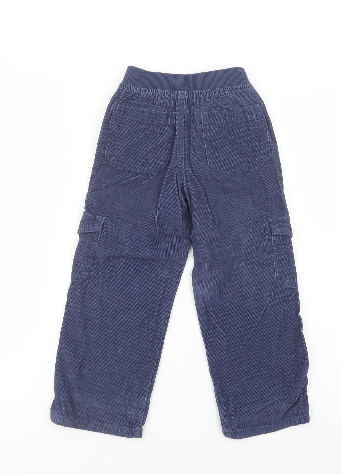 Marks and Spencer Boys Blue  Cotton Cargo Trousers Size 5-6 Years  Regular