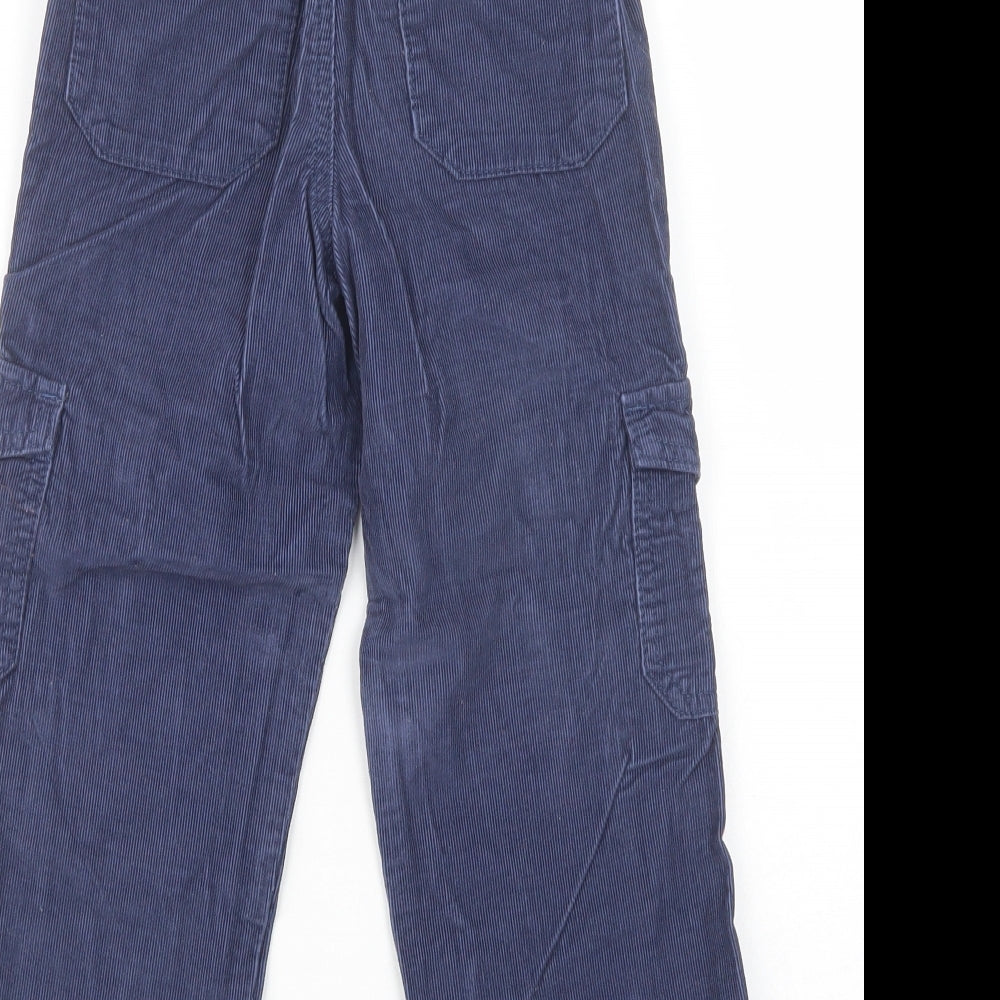 Marks and Spencer Boys Blue  Cotton Cargo Trousers Size 5-6 Years  Regular