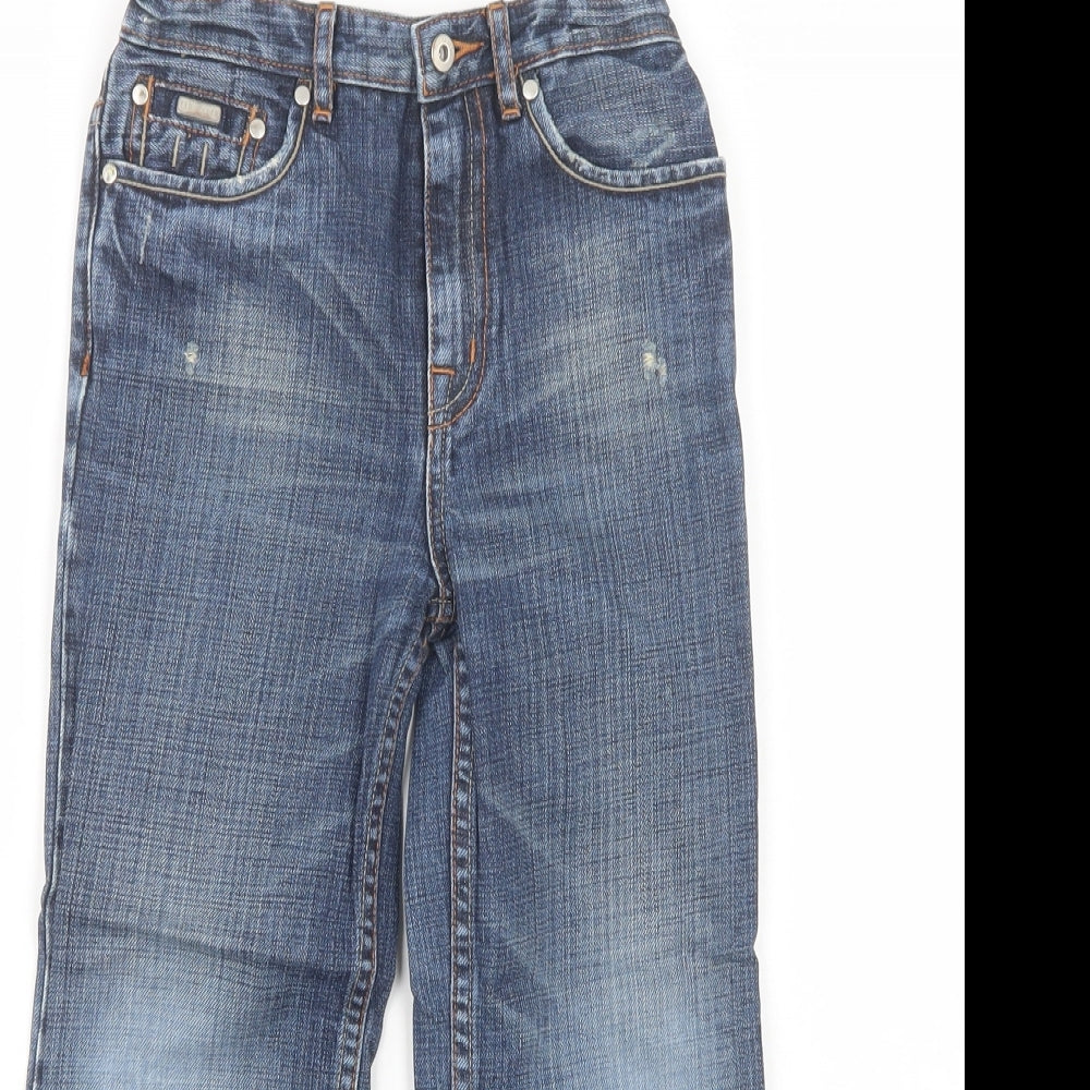 Ted Baker Boys Blue  Cotton Bootcut Jeans Size 6 Years  Regular Button