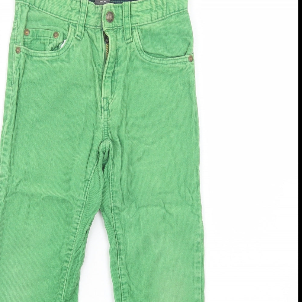 H&M Boys Green  Cotton Chino Trousers Size 5-6 Years  Regular Snap